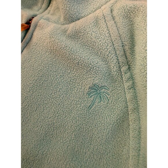 Lilly Pulitzer Womens Light mint Blue Full-Zip Fleece Jacket M With Palm Tree Lo - Picture 5 of 11